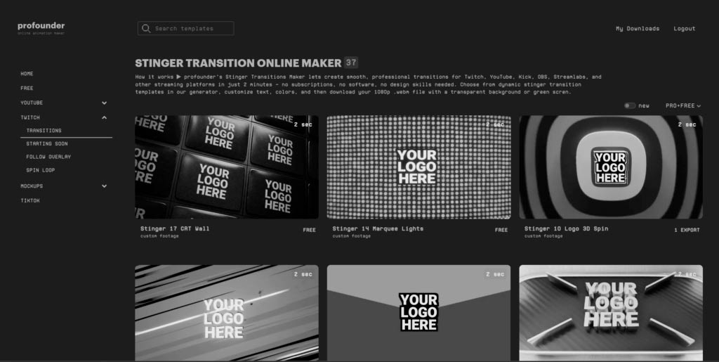 transition templates
